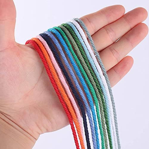 Image of ecofynd 100 Meters Aqua Blue Colour Cotton Cord, Colour Dori for Wall Hanging Plant Hanging Craft Making, Natural Thread Rope for Handmade Plant Hanger (Cord-BLU)
