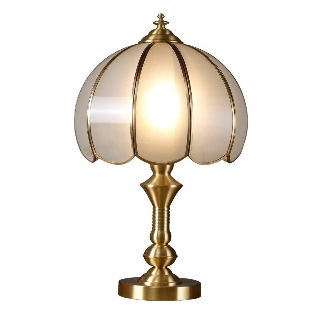 Amerykański styl miedziany retro lampa stołowa szklany klosz sypialnia lampka nocna, używana do sypialni salonu gabinetu lampa stołowa