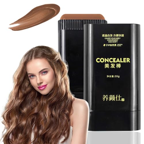 2-in-1 Instant Haarfärbestift,Haaransatz-Shading-Stick, Hochpigmentierter Haarwurzel-Concealer, Wasserfester Und Schweißfester Haarfärbestift, Werkzeug Zur Grauhaara (Kaffee)
