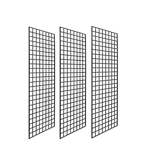 2' X 6' Gridwall Panels - 3 Pcs Box - Grid Wall Display Black