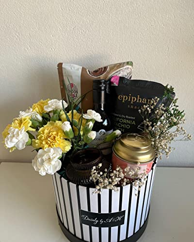 Image of Oasis Paper Gift Box Empty, Decorative, Reusable, Multipurpose Birthday, Anniversary, Wedding, Return Gifts Hamper Packaging (Set of 3) Round Monochrome Balck & White