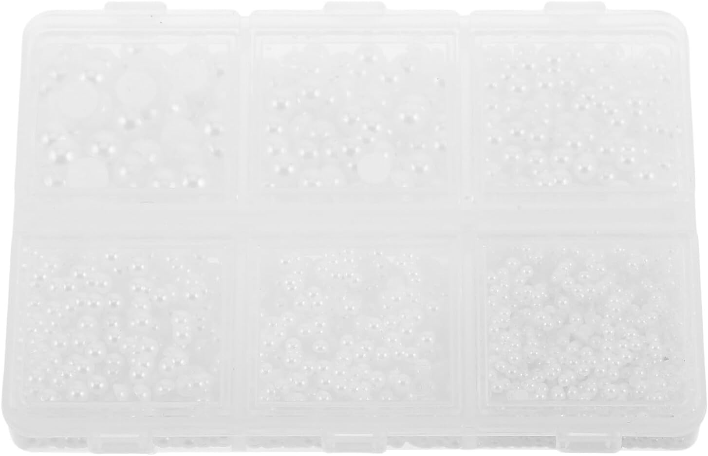 7600pcs Flatback Faux Pearls Half Round Multi-Size Nail Art Rhinestones for DIY Crafts Hair Accessories Clothing Decoration White