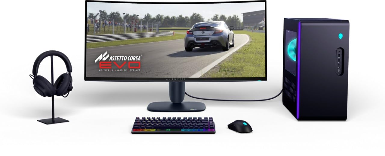 Alienware AW3425DWM monitor gamingowy 34" zakrzywiony 1500R WQHD 3440x1440 HDR 400 VA panel 180 Hz 1 ms, AMD FreeSync Premium, VESA AdaptiveSync, 2x HDMI 1x DisplayPort 1.4, 3 lata - czarny