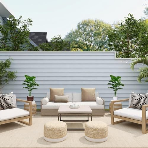 Image of Dekorly Plastic Fake Plants Artificial Floor Plants Large Tropical Palm Tree Tall Monstera Plant in Pot Faux Plants for Indoor Outdoor Home (Monstera | White Pot, Pack of 2)