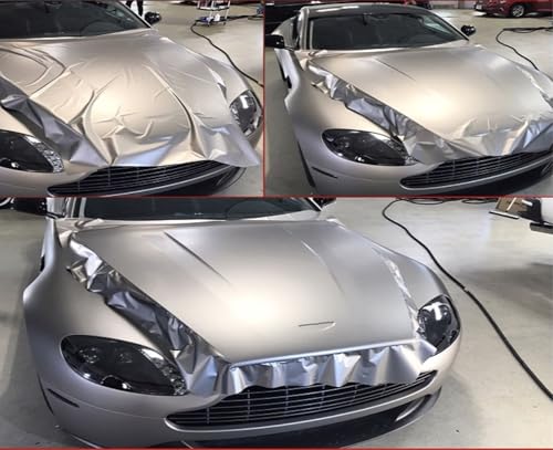 Image of Matte Silver Metallic Vinyl Car Wrap Paint Replacement Film Roll with Nano Air Release Technology, Stretchable & Waterproof. (24 x 150 inch, Silver Matte Metallic)