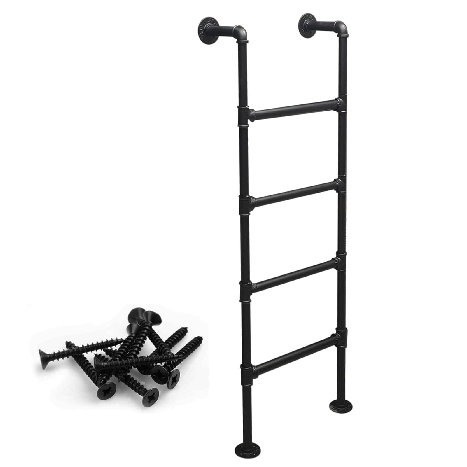 Wqpmnyg One Color Wallmounted Metal Step Ladder 100300Cmblack Wrought Iron Loft Ladder For Attics Bunk Beds Rv Roofs Dorms & Libraries (131Cm/52In) Durable Egress Solution