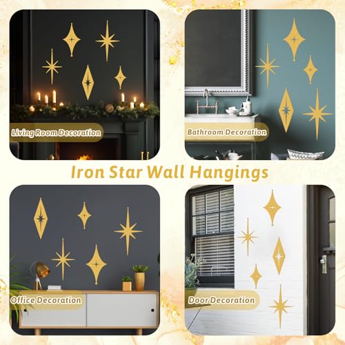 Stars Wall Decor Golden Starburst Metal Art Signs Mid Century Modern Decor by Easma - Used condition - Image 6