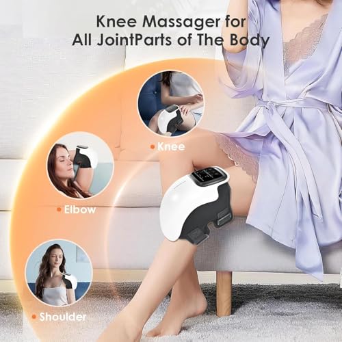 Masajeador eléctrico recargable para rodilla con terapia de vibración y calor para alivio del dolor articular y recuperación física miniatura 2