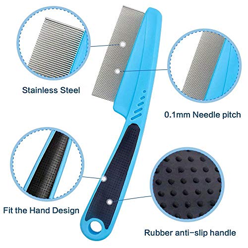 Aoche Lice Comb Dog Comb Cat Comb - 3 Pack Flea Comb Tear Stain Remover for Dogs Fine Tooth Pet Comb to Remove Fleas… - Image 3