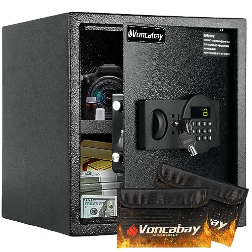 Voncabay Money Safe Box for Home with Sensor Light &