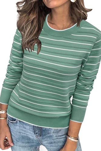 Image of Arach&Cloz Women's Soft Knit Sweater Fall Dressy Casual Pullover Tops
