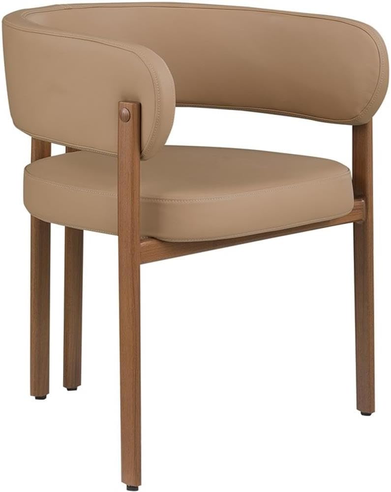 Pemberly Row Contemporary Tan Vegan Leather Dining Chairs (Set of 4)