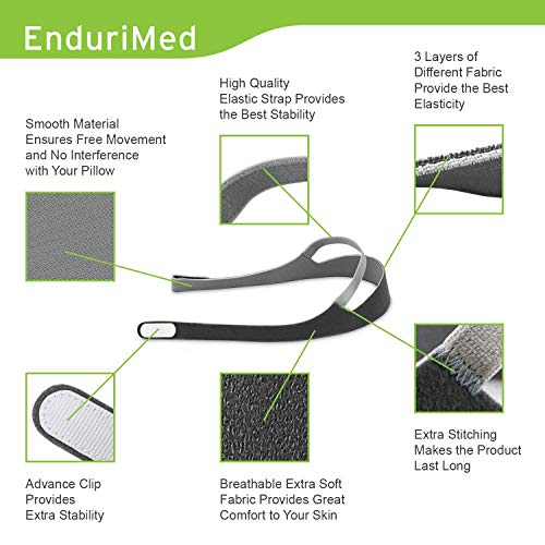 Image of Endurimed Replacement for Respironics Dreamwear Headgear - CPAP Straps for Mask - Adjustable Head Strap for Dreamwear Nasal Mask - Full Adjustable Strap, Prevents Sleep Face Lines (Pack of 2)