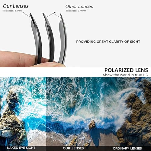 Polarized Sunglasses for Men and Women Mens Womens Sunglasses Semi-Rimless Frame Driving Sun glasses 3 Pack3