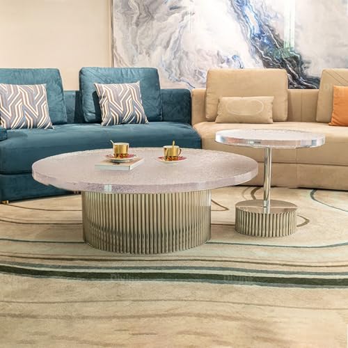 BNUTFRDD Coffee Tables Italian Coffee Table Living Room Home Round Desk Balcony Sofa Side Bedside Sofa Table - Image 6