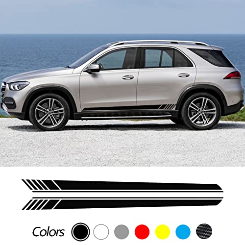 Qwldmj Etiqueta engomada de la Raya de la Puerta Lateral del Coche calcomanía Deportiva para Mercedes Benz GLE GLK ML Clase AMG W164 W166 GLE350 GLE400 GLK350 ML350 Accesorios Cover