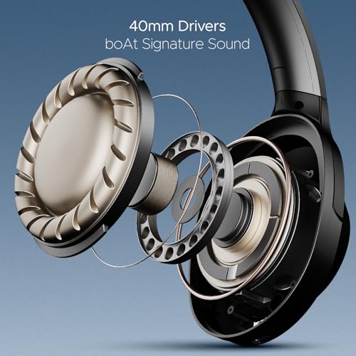 Image of Boat Nirvana 751 ANC,65Hrs Battery,Hybrid (~33dB),Fast Charge,Ambient Sound Mode,Button Controls,Immersive Sound,Carry Pouch,Bluetooth Over Ear Headphones,Wireless Headphone with Mic(Gunmetal Grey)