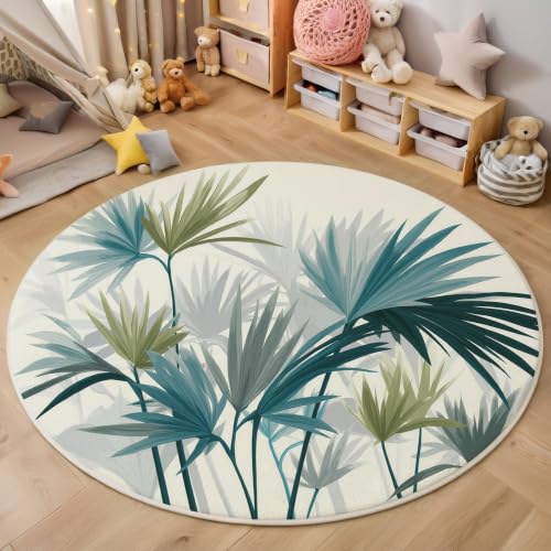 Tapis antidérapant lavable en machine imprimé tropical 100cm