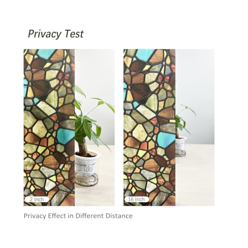 Vinilo decorativo para vidrio con diseño vidriera 16.93x118 pulgadas miniatura 4