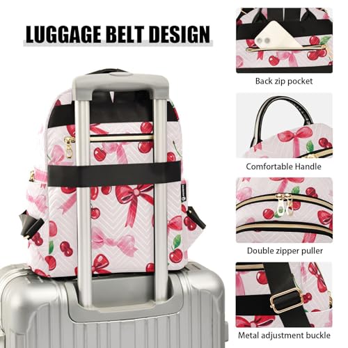Image of ALAZA Cherry Bow Fruit Women Backpack Purse Ladies Fashion Shoulder Bag Daypack Travel Bag 10L
