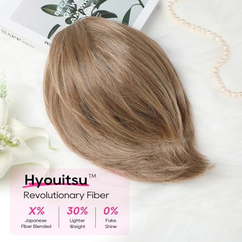 REECHO Ponytail Extension,Claw Clip Hair Bun Hair Piece Short Straight Ponytail Hair Extensions Messy Hair Bun Natural Synthetic Fake Ponytail Hair Pieces for Women- Dark Blonde - Image 3