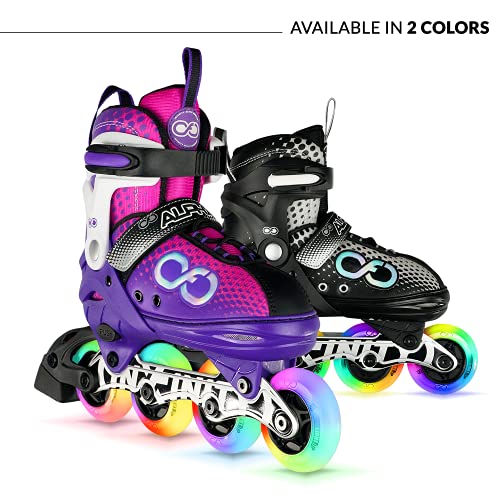 Crazy Skates Alpha Adjustable Inline Skates With Light Up Wheels - Available In Two Colors - Purple/Pink (Size: Medium | Us Mens 2-5 | Us Ladies 2-5 | Eu 34-37) #TOP6