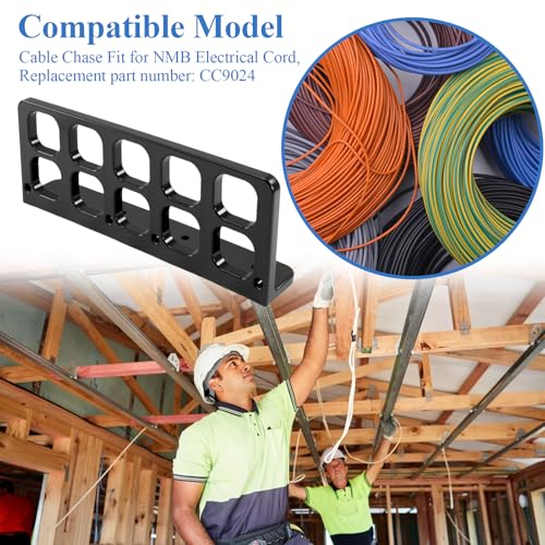 50 Pcs Cable Chase-Wire Bracket Fits NMB Electrical Cord Organized Management, Cable Support Wire Bracket Holder W/Screws, NM Cable Support Organizer, Electrical Wire Dispenser,1-Inch 10-Hole Diameter by WFCYX - Image 3
