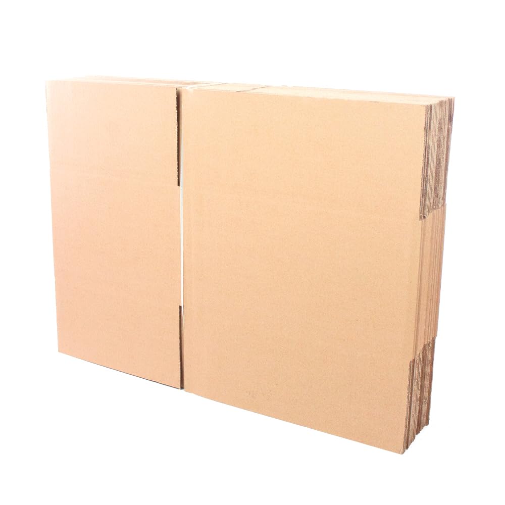 Opakowanie 10 kartonów wzmocnionych kartonów o wymiarach 50x40x30 cm i prostym kanałem - wyprodukowane w Hiszpanii z wytrzymałego kartonu z recyklingu do wysyłki, przechowywania i przeprowadzki