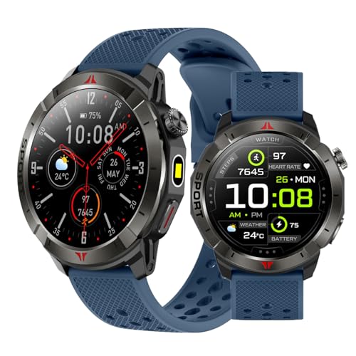 JUSUTEK 2025 業界新登場 内蔵GPSスマートウォッチ通話機能付き,1.43インチAMOLED腕時計,高度計,羅針盤,気圧計,IP68防水,Bluetooth5.3,smart watch,軍用規格,耐衝撃,音楽制御,音楽再生,女性機能,電卓,L