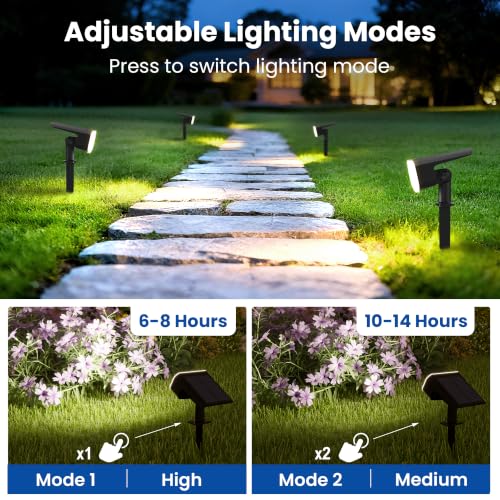 Image of JEJOT Solar Spot Lights Outdoor Waterproof, Solar Spotlights, 2 Pack