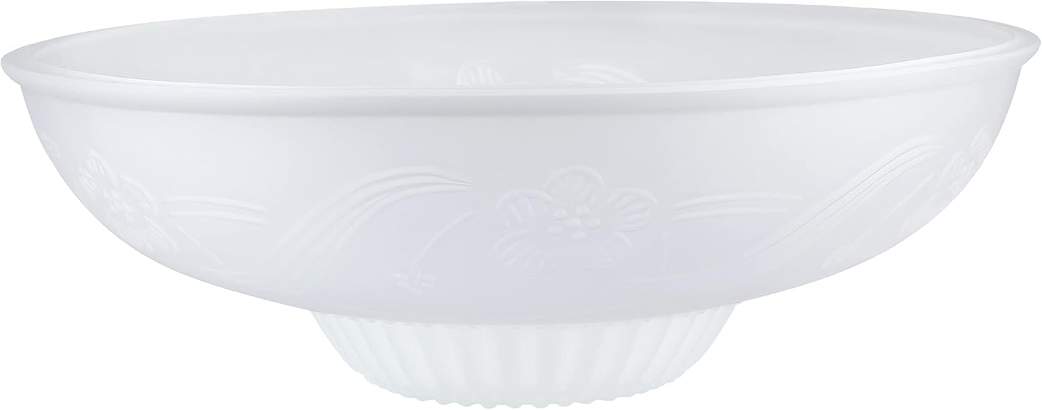 Aspen Creative 23501-01A Frosted Transitional Style Replacement Glass Shade for Medium Base Socket Torchiere Lamp, Swag Lamp and Pendant, 14" Diameter x 4-3/4" High, 1 Pack