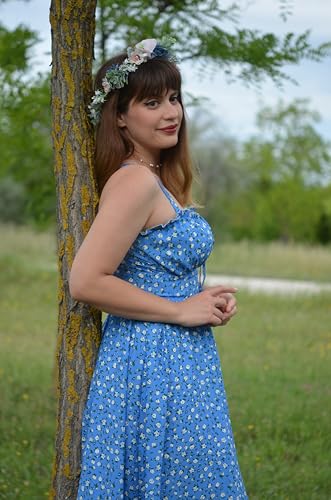 Image of Scarlet Darkness Summer Dresses for Women 2026 Floral Corset Dress Long Milkmaid Dress with Pocket