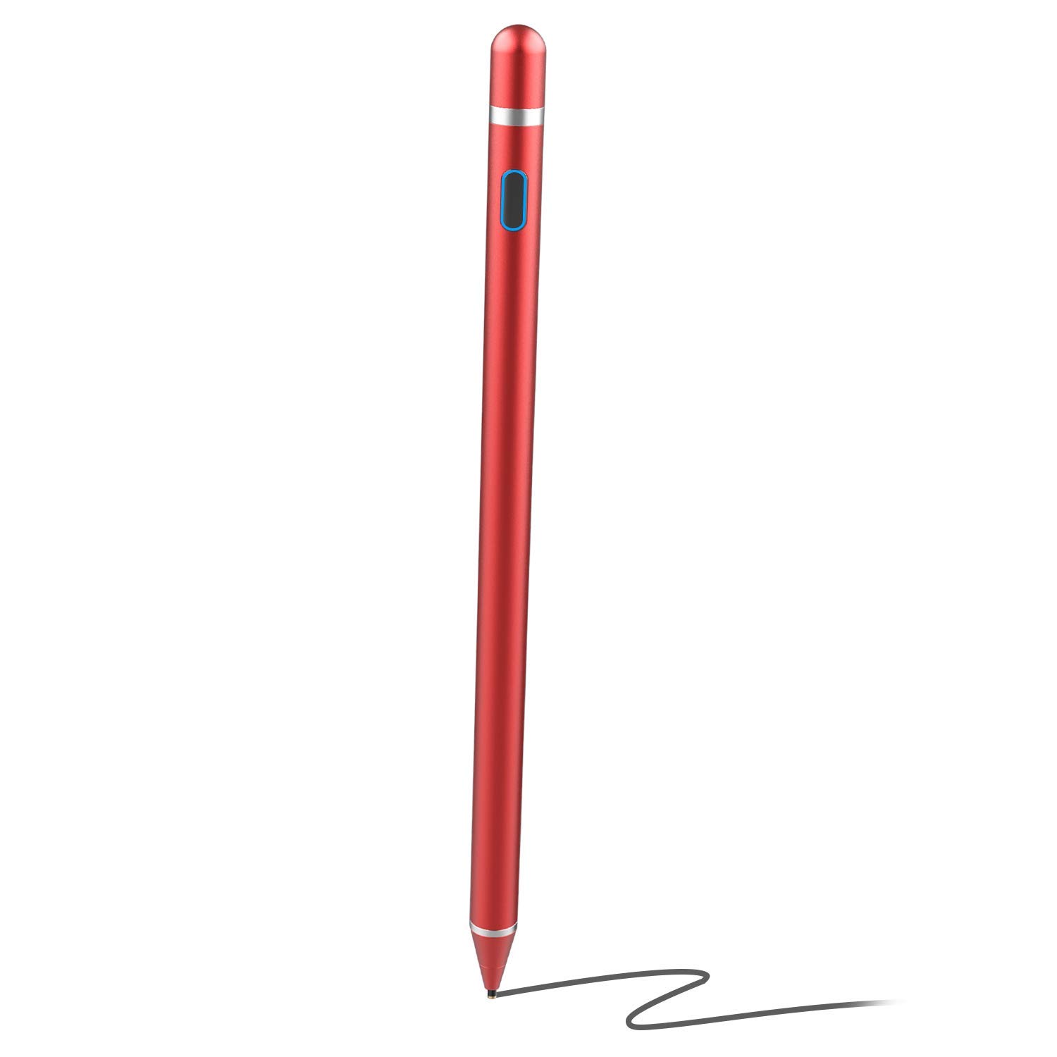 Stylus Pen for Touch Screens, Active Digital Pencil 1.5mm Fine Tip Smart Pen Rechargeable Drawing Stylus Compatible with iPhone iPad Mini/Air Smartphones & Tablets by BAGEYI (red)