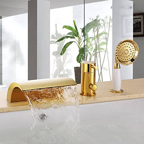 Robinet de baignoire avec douchette mitigeur cascade eau chaude et froide
