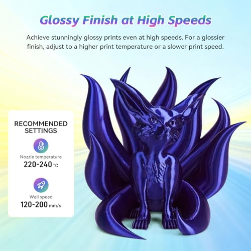 Image of FLASHFORGE Silk+ PLA Filament 1.75mm Blue, Silky Texture 3D Printing Filament, Enhanced Layer Adhesion with Stunning Surface Finish; Chrome-Like Brilliance and Silk-Smooth Perfection