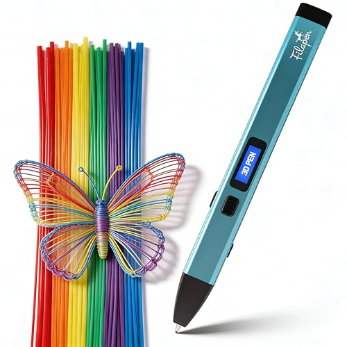 Filapen Premium 3D-Druckstift mit 250 PCL Filament-Sticks- 3D-Stifte für Kinder und Erwachsene, inkl. Vorlagen, 3D-Stift-Set für Anfänger und Profis, DIY-Bastelset