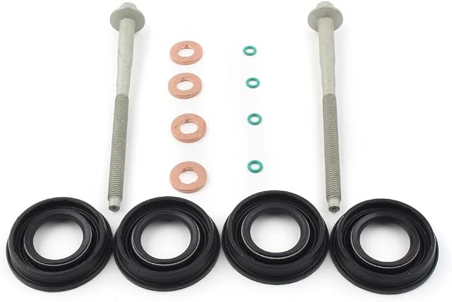 Aiyomi Transit Injector Seal Kit, Fuel Injector Seals Kit Fuel Petrol Injector Seals Washer Screws Included For Ford Transit MK7 2.2 2.4 3.2 TDCi Injector Seals 6C1Q-6K780-AB
