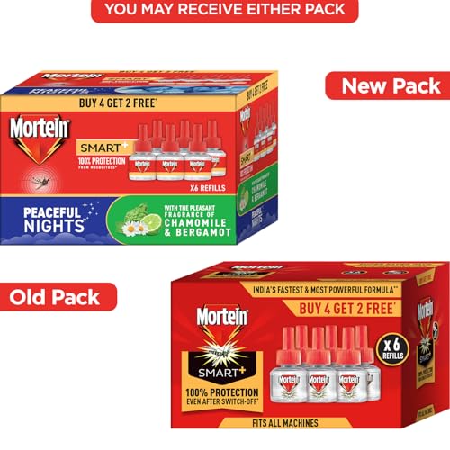 Mortein 45ml x 6 (Buy 4 Get 2 Free) Fits All Machines | SmartPlus Mosquito Repellent Refill | Mosquito Repellent & Killer | 100% Protection from Dengue Mosquitoes, Pack of 6 (Image - 3)