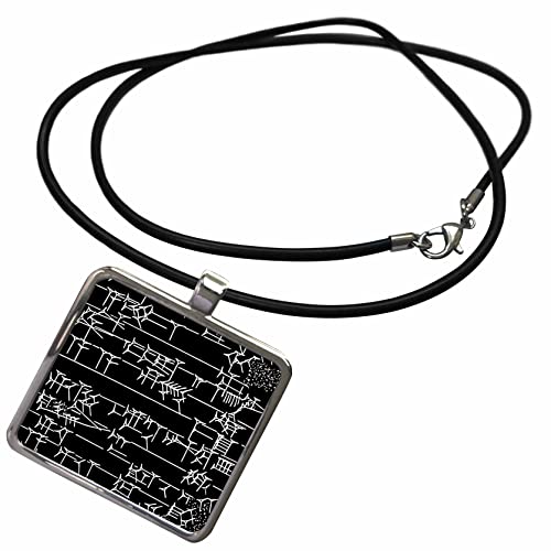 3dRose Akkadian Sumerian Cuneiform Writing Pattern Ancient... - Necklace with Pendant (ncl-371848)