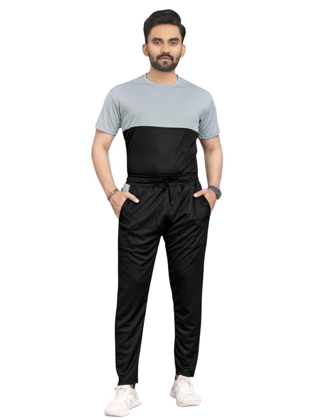 Men's Half Lycra Micro Modal Half Sleeve Round Neck Night Suit Co-Ord Set Ultra Soft Stretchable T-Shirt & Pajama Sleepwear Breathable Lounge Set for Men-picture-31