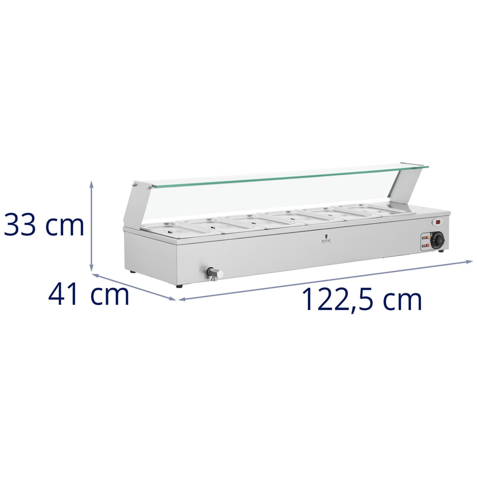 Royal Catering RCBM-11 Bain Marie 6 x 3,5 l, 2100 W, scaldabagno