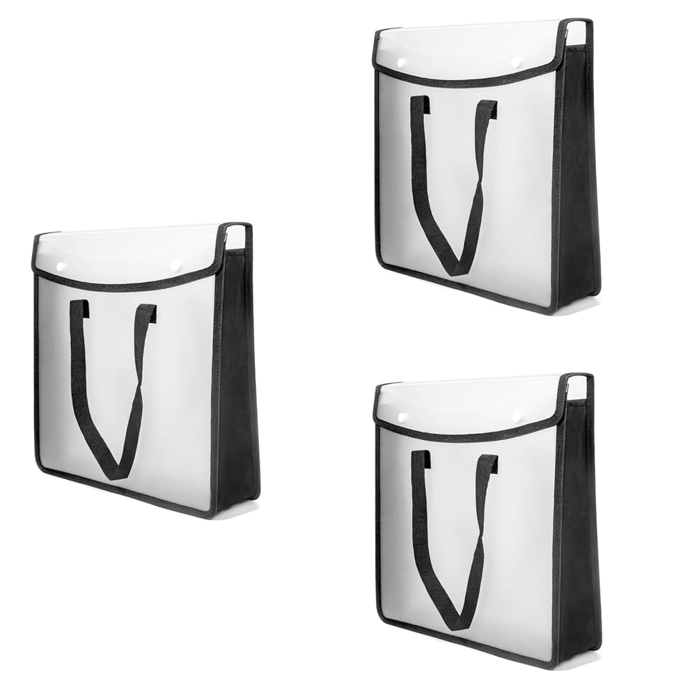 Srutueo Expandable Scrapbook Paper Storage Organizer, Black Paper for 12 X 12 Sheets, with Portable Handle Easy Install Easy to Use