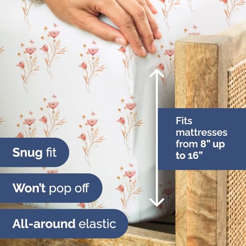 King 4 Piece Floral Sheet Set - Soft, Breathable & Cooling - Wildflower by CGK Unlimited - Used condition - Image 3