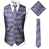 JOGAL heren paisley jacquard vest stropdas pochet vest pak smoking set