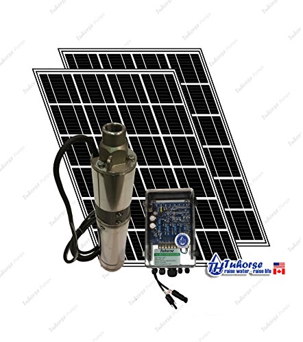 3" 500W Solar Submersible Deep Well Pump, 2X 280W Solar Panel, 125 feet