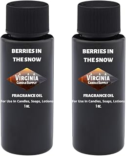Virginia Candle Supply Berries In The Snow Fragrance Oil (2 oz Bottle) for Candle Making, Soap Making, Room Sprays, Lotions, Car Fresheners, Slime, Bath Bombs, Warmers