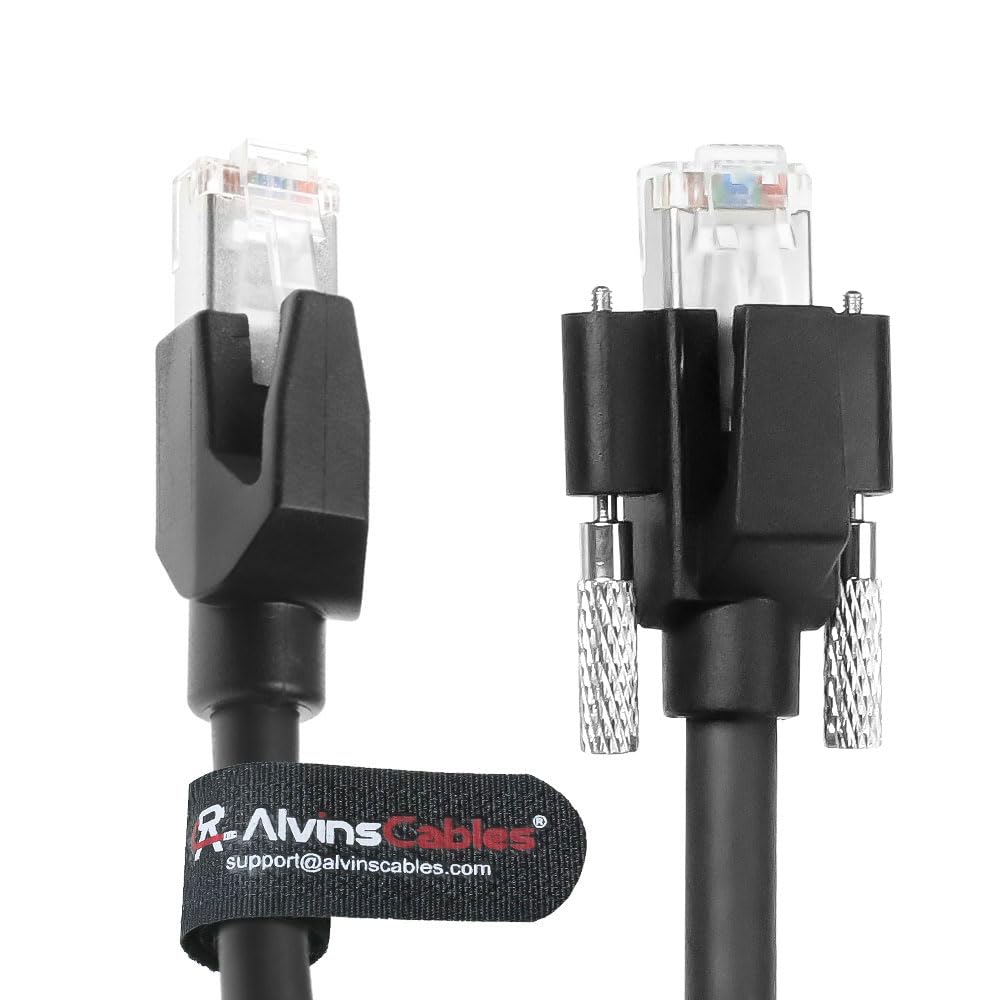 Alvin's Cables Gige Vision Câble horizontal RJ45 Lock vis industriel Câble Ethernet blindé CAT6A-Flex-Chain haut contenu, compatible avec Cognex Keyence Basler HikVision Camera16.4ft