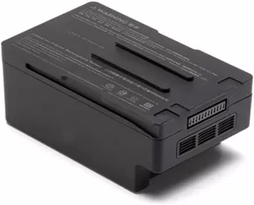 A baix view of DJI TB55 battery showing connectors and vents