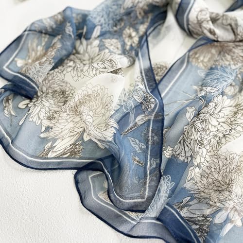 Pokeedioty Fashion Scarfs for Women Lightweight breathable Floral Pattern Sheer Scarfs Sun-proof Shawls Wraps3