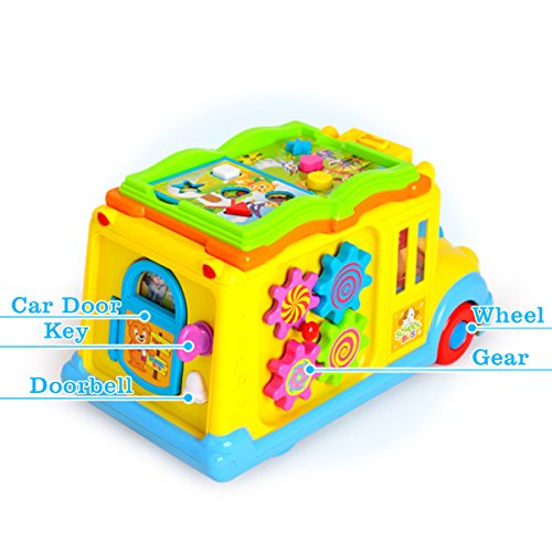 Fisca Intellectual Musical School Bus, Learning Educational Toys For Baby & Toddler, Electronic Car With Lights For 1 2 3 Year Old Boys And Girls #TOP5